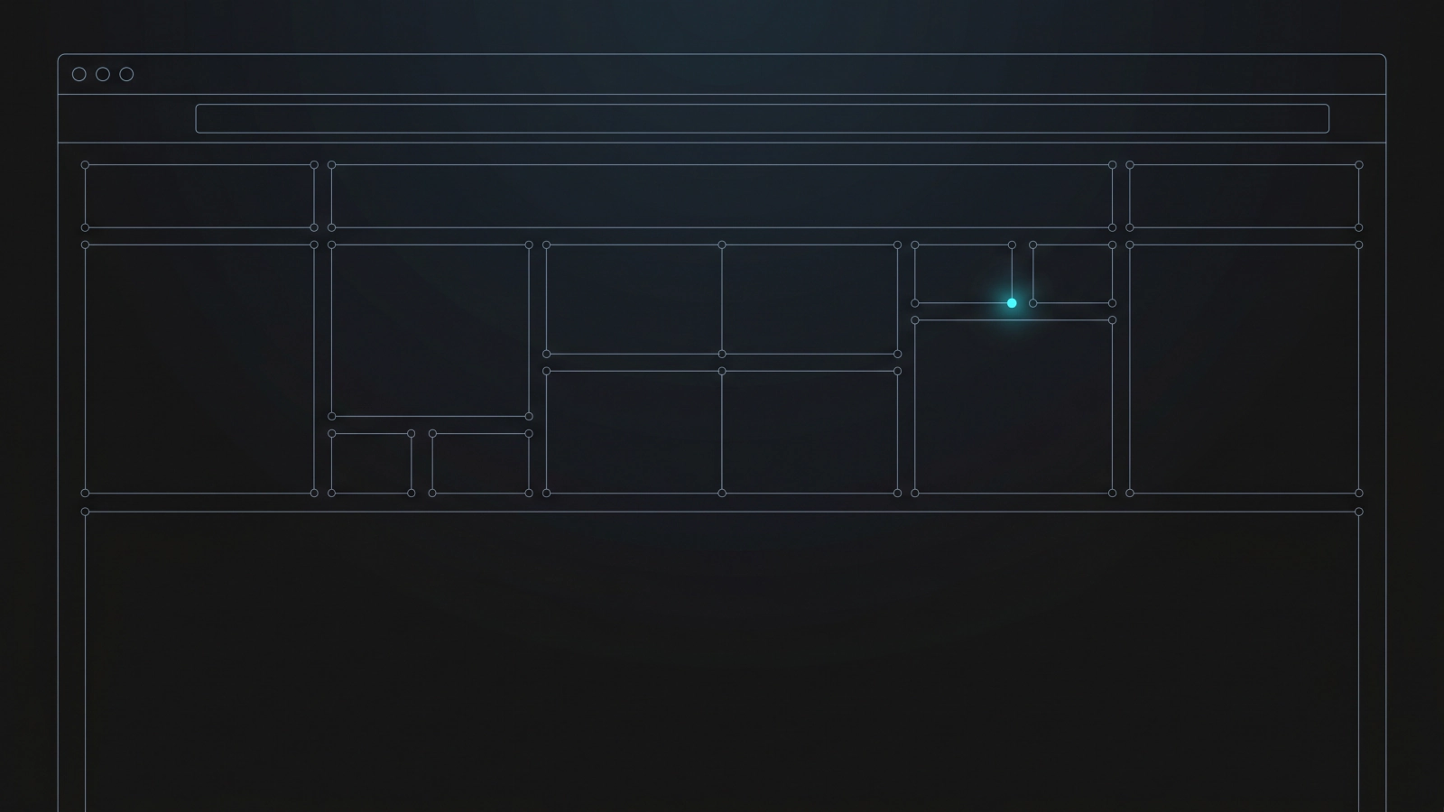 Blueprint-style illustration of a browser window, representing professional UK web design